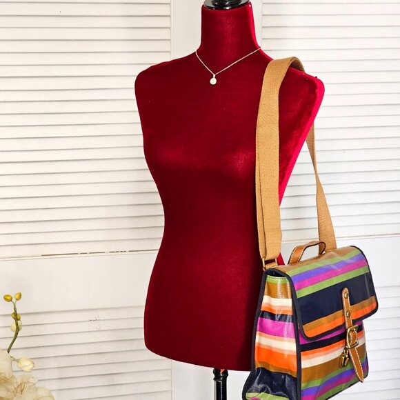 Fossil Women's Multicolored Coated Canvas Messenger Crossbody Bag Medium 1824 - Picture 2 of 16
